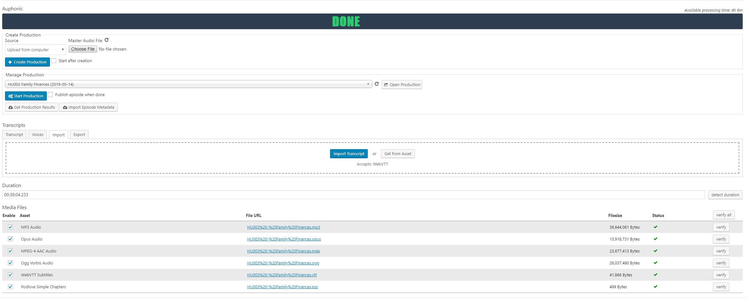 Podlove Episode editor